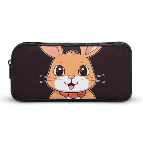 Rkklvbns Niedliches Cartoon-Kaninchen-Federmäppchen, tragbares Federmäppchen mit Reißverschluss, Schreibwaren-Organizer, einfache Aufbewahrung, ästhetische Schreibwaren für Büro, Uni, Erwachsene von Rkklvbns