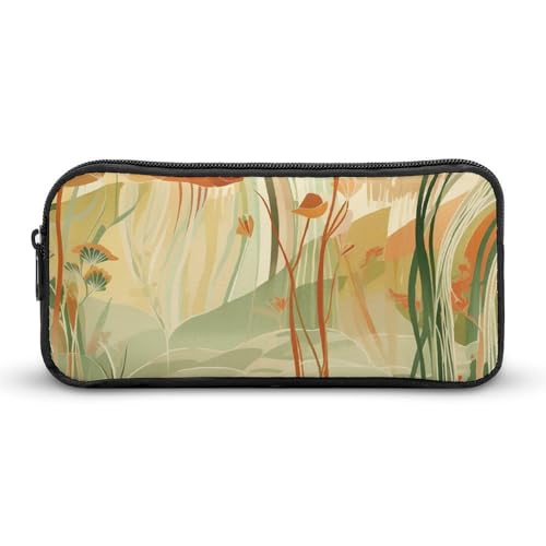 Rkklvbns Orange Line Art Großes Federmäppchen, tragbares Federmäppchen mit Reißverschluss, Schreibwaren-Organizer, einfache Aufbewahrung, ästhetische Schreibwaren für Büro, Uni, Erwachsene von Rkklvbns