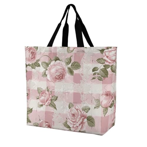 Rkklvbns Pfirsichfarbene Damen-Tragetasche, Retro-Muster, Schultertasche, Einkaufstasche, tragbar, leicht, langlebig, für Arbeit, Reisen, Freizeittasche Rkklvbns Pfirsichfarbene Damen-Tragetasche, Retro-Muster, Schultertasche, Einkaufstasche, tragbar, leicht, langlebig, für Arbeit, Reisen, Freizeittasche von Rkklvbns