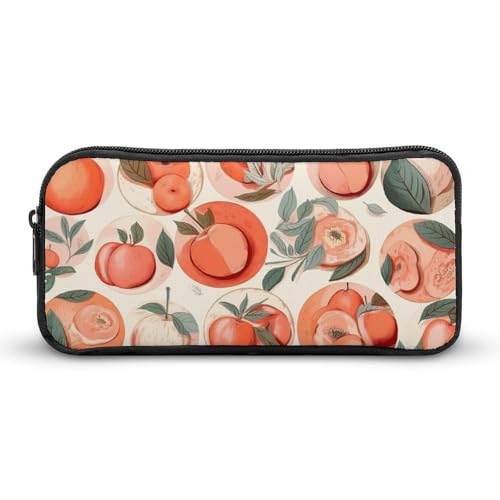 Rkklvbns Rundes Pfirsich-Federmäppchen, tragbar, mit Reißverschluss, Schreibwaren-Organizer, einfache Aufbewahrung, ästhetische Schreibwaren für Büro, Uni, Erwachsene von Rkklvbns