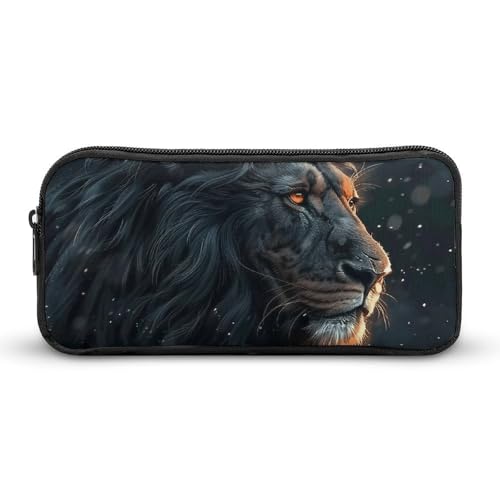 Rkklvbns Schönes Federmäppchen mit Löwenbildern, großes Federmäppchen, tragbares Federmäppchen mit Reißverschluss, Schreibwaren-Organizer, einfache Aufbewahrung, ästhetische Schreibwaren für Büro, Uni von Rkklvbns