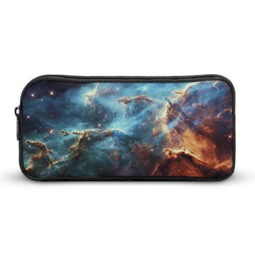 Rkklvbns Universum Galaxy Space Großes Federmäppchen, tragbares Federmäppchen mit Reißverschluss, Schreibwaren-Organizer, einfache Aufbewahrung, ästhetische Schreibwaren für Büro, Uni, Erwachsene von Rkklvbns