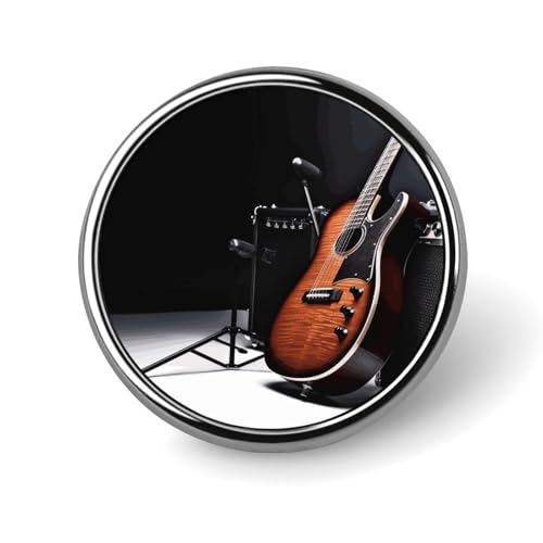 Runde Brosche mit Musikinstrument, Gitarre, niedliche Brosche, Hüte, Jacken, Dekoration, personalisierbar, Kleidung, Schmuck, Zubehör für Hochzeit, Party, Geschenk Runde Brosche mit Musikinstrument, Gitarre, niedliche Brosche, Hüte, Jacken, Dekoration, personalisierbar, Kleidung, Schmuck, Zubehör für Hochzeit, Party, Geschenk von Rkklvbns