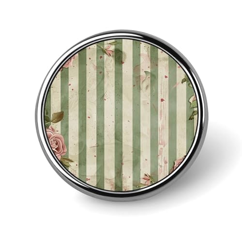 Runde Brosche mit Rosen und grünen Pflanzen, niedliche Brosche, Hüte, Jacken, Dekoration, personalisierbar, Kleidung, Schmuck, Zubehör für Hochzeit, Party, Geschenk von Rkklvbns