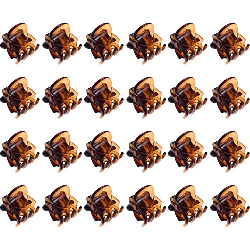 Haarklammern Mini,24er Pack Damen Haargreifer Kleine Haarspangen Kunststoff Orchidee Clips Pflanzenclips Pins Schellen für Mädchen Frauen 1.5 CM Schwarz von Rmeet