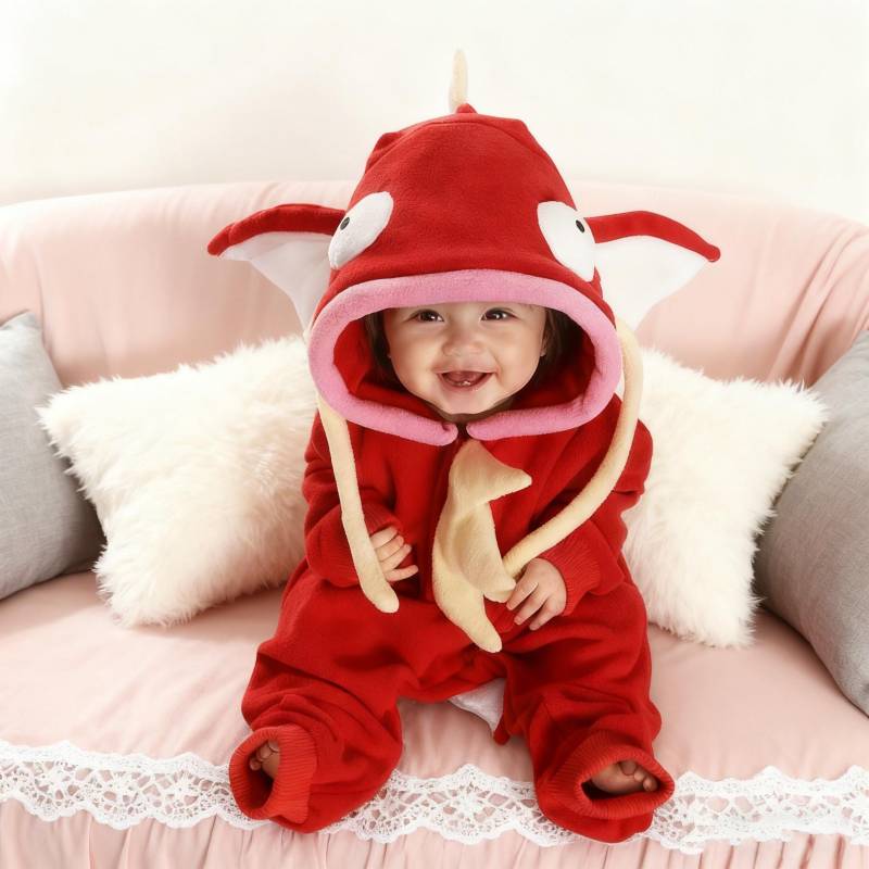 Halloween Geschenk Kigurumi Tier Pyjamas Kostüm Baby Strampelanzug Kinder Faultier Overall Einteiliger Krabbelanzug Karpfenkönig von RnMoMo