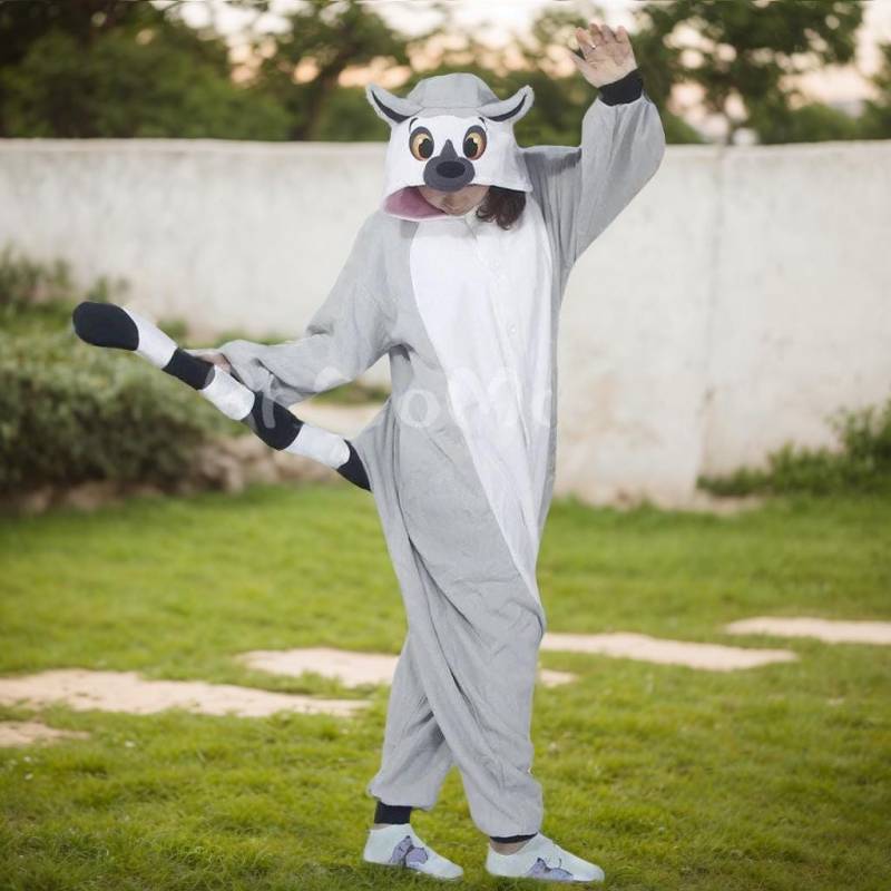 Kigurumi Cosplay Romper Charakter Tier Pjs Schlafanzug Xmas Geschenk Kostüm Outfit Nachtwäsche Grau Lemurs Kigurumi Cosplay Romper Charakter Tier Pjs Schlafanzug Xmas Geschenk Kostüm Outfit Nachtwäsche Grau Lemurs von RnMoMo