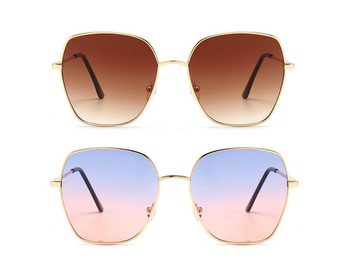 Rnemitery Sonnenbrille Vintage Polarisiert Metall Rahmen Sonnenbrille Damen Herren 2 Stück von Rnemitery