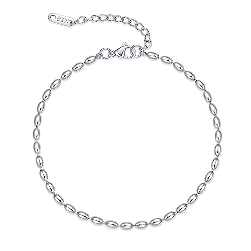 Rnivida Fußkettchen für Damen, Tennis-Perlenkette, Fußkettchen für Damen, zierliches Fußkettchen, Boho, Strand, Sommer, Fußschmuck, 10 inches, Edelstahl, Kristall von Rnivida