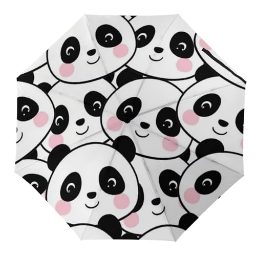 Rnivry Panda-Regenschirm, automatisches Öffnen/Schließen, winddicht, UV-Schutz, faltbar, für Damen, Mädchen, Kinder Rnivry Panda-Regenschirm, automatisches Öffnen/Schließen, winddicht, UV-Schutz, faltbar, für Damen, Mädchen, Kinder von Rnivry