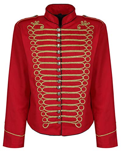 Herren Steampunk Napoleon Offizier Parade Jacke - Rot & Gold (Herren L) von Ro Rox
