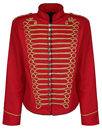 Herren Steampunk Napoleon Offizier Parade Jacke - Rot & Gold (Herren XL) von Ro Rox