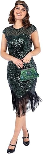 Ro Rox 1920er Abendklied Cocktailkleid Kleid Ballkleider Flapper Damen Anna Great Gatsby Party Vintage Retro, Grün, M von Ro Rox