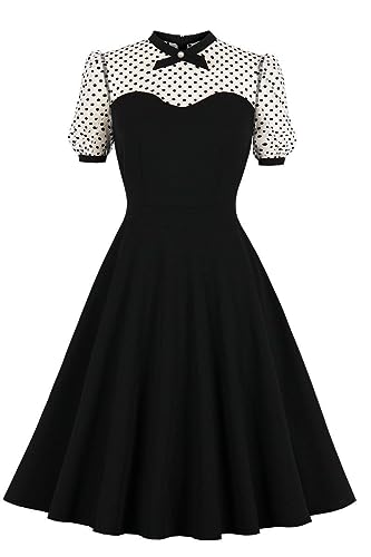 Ro Rox Bellatrix Swing Kleid Mesh Gotisch Polka Dot Sexy Sheer, Schwarz, XXL von Ro Rox