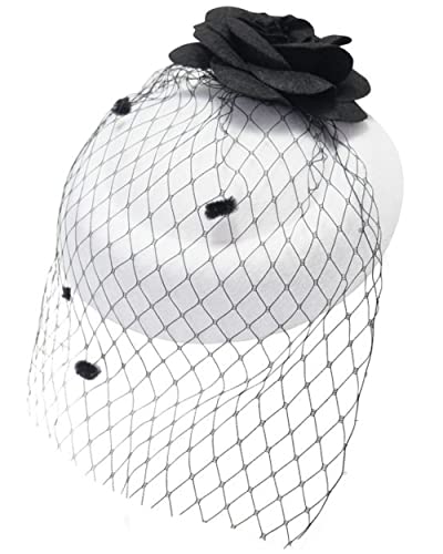 Ro Rox Damen Ruby Rose net Jahrgang 1940 ist 1950 Fascinator Klassiker Hochzeit Party-Hut einheitsgröße weiß schwarz von Ro Rox