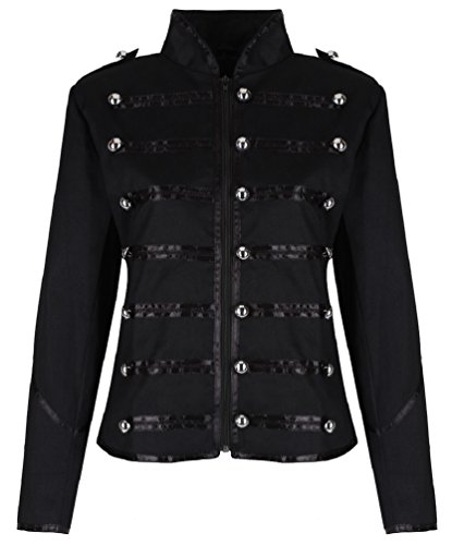 Ro Rox Damen Steampunk Napoleon Offizier Parade Jacke (42, Schwarz) von Ro Rox