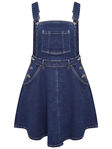 Ro Rox Denim Latzkleid Retro Rockabily 1950er Jahre Vintage-Stil Pinup Jeans Kleid, Blau, M von Ro Rox