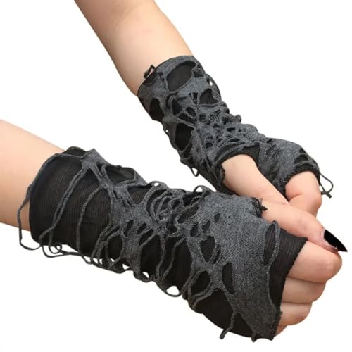 Ro Rox Distressed Fingerlose Handschuhe Kurze Armstulpen Gotisch Accessoire von Ro Rox