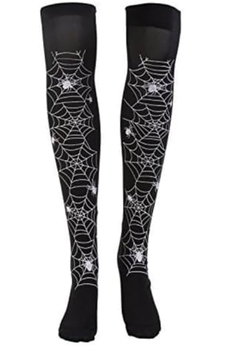 Ro Rox Gothic Socken Overknee Fledermaus Spinnennetz Spinne Halloween Unisex Fledermaussocken von Ro Rox