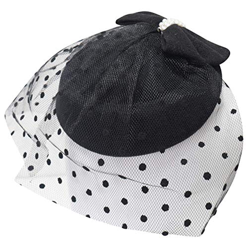 Ro Rox Damen Gnade Perle net Jahrgang 1940 ist 1950 Fascinator Klassiker Hochzeit Party-Hut einheitsgröße schwarz von Ro Rox