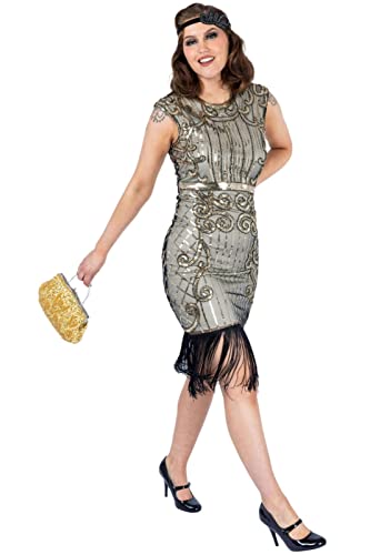 Ro Rox 1920er Abendkleid Kleid Flapper Ballkleider Cocktailkleid Damen Josephine Great Gatsby Party Vintage Retro, Champagner, 2XL von Ro Rox