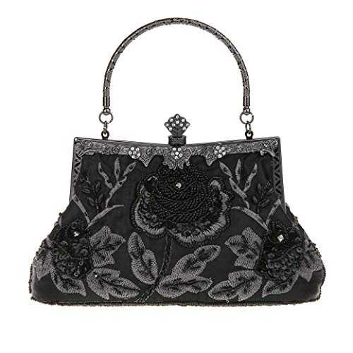 Ro Rox Marie Vintage 1920er Flapper Gatsby Peaky Blinders Party Abendhandtasche - Schwarz von Ro Rox