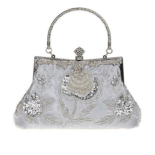 Ro Rox Marie Vintage 1920er Flapper Gatsby Peaky Blinders Party Abendhandtasche - Silber von Ro Rox