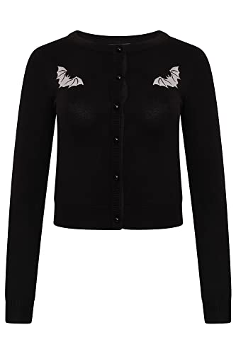 Ro Rox Marya Strickjacke Gothic Fledermausstickerei Goth Knit Strick Langarm (2XL) von Ro Rox