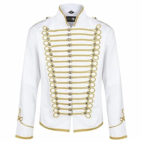 Ro Rox Military Steampunk Hussar Parade Jacket - White & Gold (XX-Large) von Ro Rox