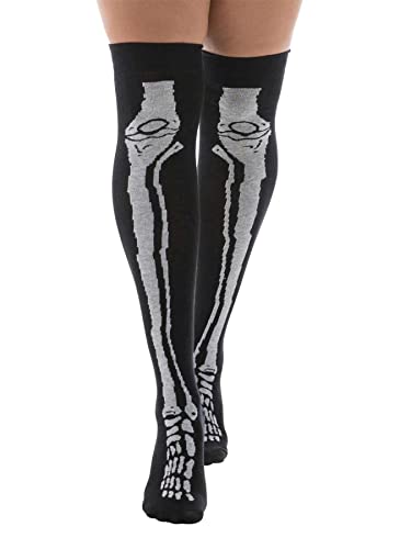 Ro Rox Pamela Mann Skelett Socken Overknee Knochen Halloween Gotisch Strumpfwaren Grunge von Ro Rox