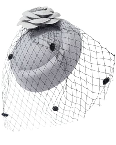 Ro Rox Ruby Rosen Vintage Retro 40er 50er Jahre Fascinator Hochzeit Party Hut - Grau von Ro Rox