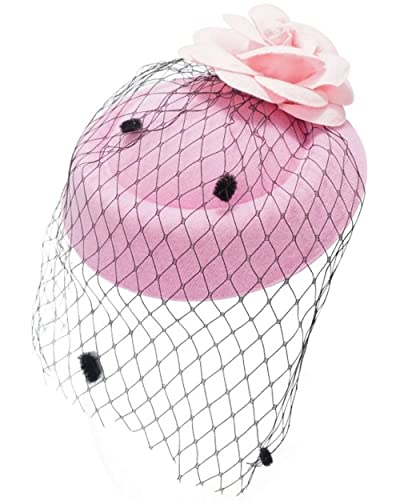 Ro Rox Ruby Rosen Vintage Retro 40er 50er Jahre Fascinator Hochzeit Party Hut - Hellrosa von Ro Rox