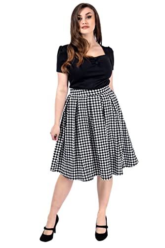 Ro Rox Swing Rock Vintage 1950 Meredith Plissee Retro Midi Pin-up süß, Schwarz & Weiß, M von Ro Rox