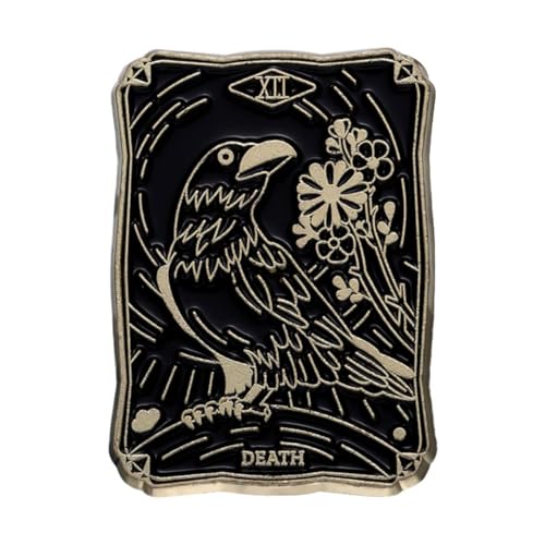 Ro Rox Tarot Karte Emaille Pin Sonne Mond Sterne Brosche Wicca Horoskop Magie, Schwarz, Todesvogel von Ro Rox