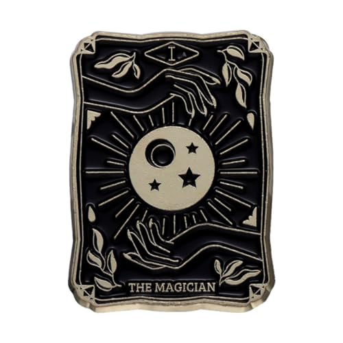 Ro Rox Tarot Karte Emaille Pin Sonne Mond Sterne Brosche Wicca Horoskop Magie, Schwarz, Zauberer von Ro Rox