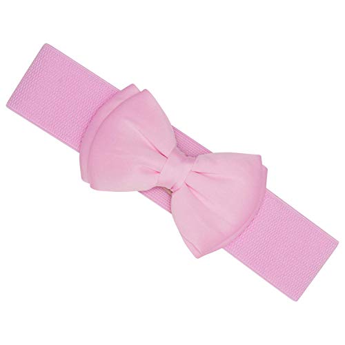 Ro Rox Vera 1950er Jahre Vintage Retro Pin-Up Breiten Elastischen Satinbogen Gürtel (Hellrosa, M) von Ro Rox