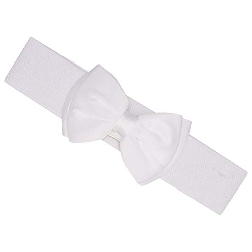 Ro Rox Vera 1950er Jahre Vintage Retro Pin-Up Breiten Elastischen Satinbogen Gürtel (Weiß, M) von Ro Rox