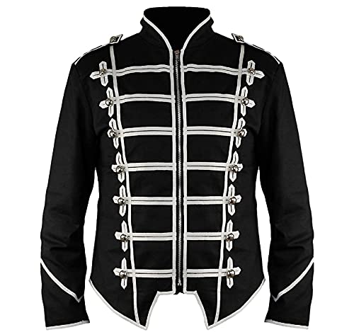 Steampunk Emo Punk Rock Goth Offizier Parade Jacke - Schwarz (Herren XXXL) von Ro Rox