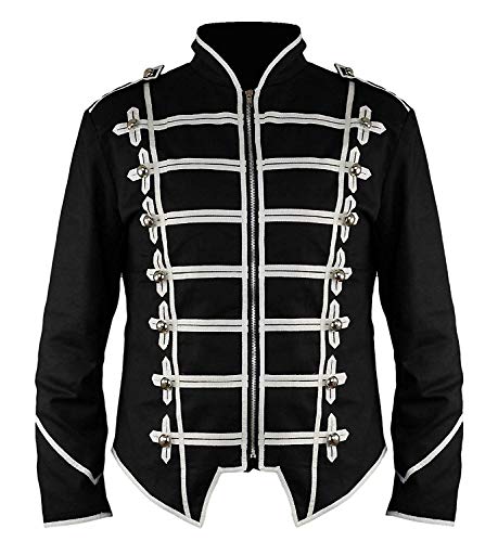 Steampunk Emo Punk Rock Goth Offizier Parade Jacke - Schwarz (Herren XL) von Ro Rox