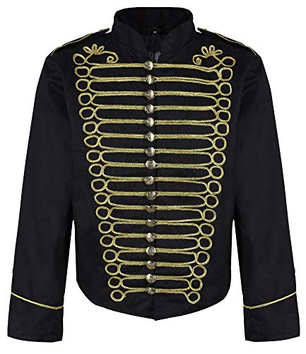 Ro Rox Herren Steampunk Napoleon Offizier Parade Jacke - Schwarz & Gold (Herren M) von Ro Rox