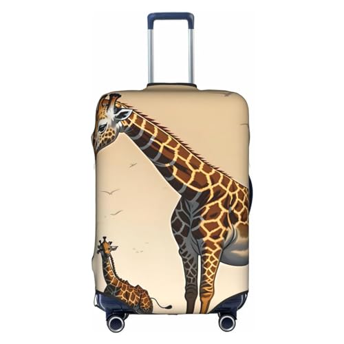 RoMuKa Mutter und Kind Giraffe Reise Escort, exquisiter Schutz, hochelastische Kofferabdeckung, perfekt für 45,7 - 81,3 cm große Koffer, macht Reisen bequemer, Weiss/opulenter Garten, Large von RoMuKa