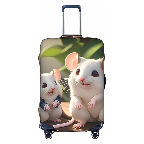 RoMuKa Mutter und Kind Ratten Reise Escort, exquisiter Schutz, hochelastischer Kofferbezug, perfekt für 45,7 - 81,3 cm große Koffer, macht Reisen bequemer, Weiss/opulenter Garten, Large von RoMuKa