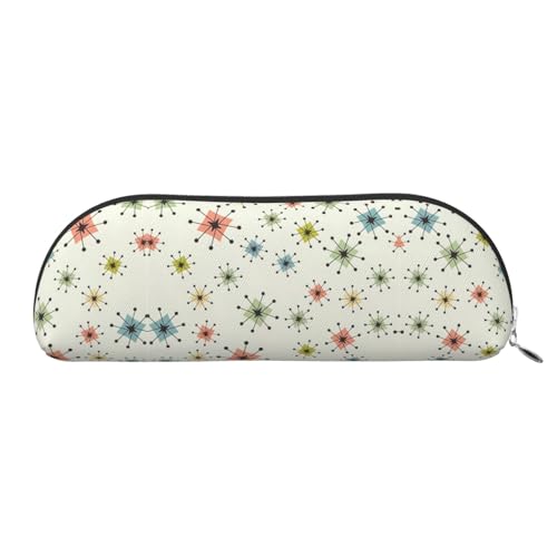 RoMuka Absctract Leder Aufbewahrungstasche Geometrische Muster Halbrund für Schreibwaren Make-up Geldbörse Silber Einheitsgröße Silber Einheitsgröße Aufbewahrungstasche, silberfarben, One size, von RoMuka