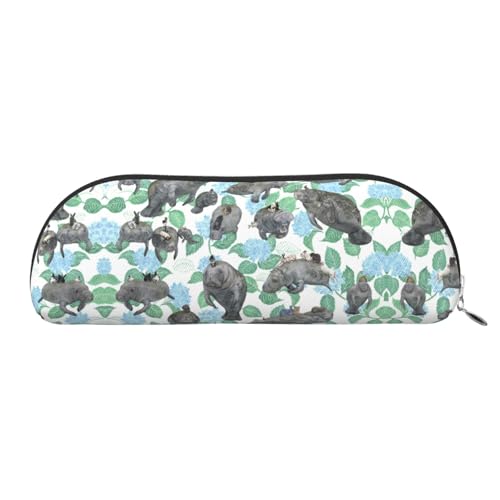 RoMuka Kaninchen Seekuh Leder halbrunde Aufbewahrungstasche Schreibwaren Kosmetiktasche Handtasche Aufbewahrungstasche Geld One Size Aufbewahrungstasche Silber One Size Aufbewahrungstasche, Silverl, von RoMuka