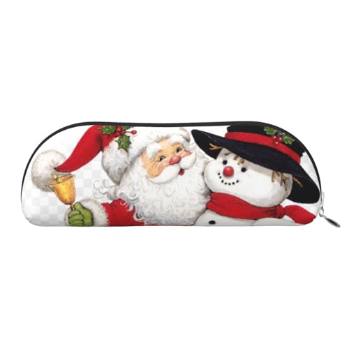 RoMuka Santa Claus Leder Halbrunde Aufbewahrungstasche Schreibwaren Tasche Make-up Tasche Brieftasche Aufbewahrungstasche Silber Einheitsgröße Aufbewahrungstasche, Silber, One Size, von RoMuka