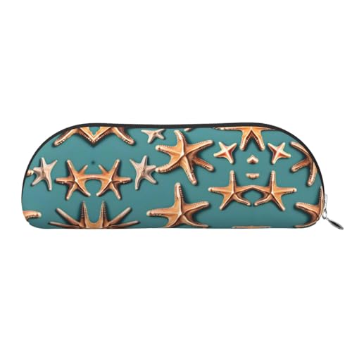 RoMuka Sea Shell Seestern Leder halbrunde Aufbewahrungstasche Schreibwaren Tasche Make-up Tasche Brieftasche Aufbewahrungstasche, silber, Einheitsgröße, Aufbewahrungstasche von RoMuka