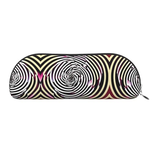 RoMuka Spirale optische Täuschung GIF Leder halbrunde Aufbewahrungstasche Schreibwaren Tasche Make-up Tasche Brieftasche Aufbewahrungstasche, Silber, Einheitsgröße, Silber, One Size, von RoMuka