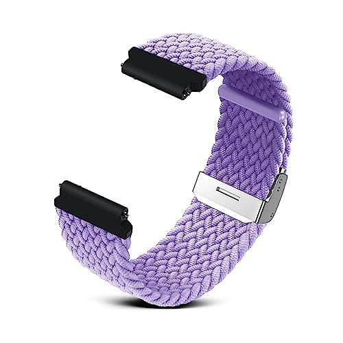 RoYiio Gewebtes Nylon Armband für Anstoßbreite 20mm, Bequem und Atmungsaktiv, mit Schnellverschluss, Nylonband für Damen und Herren - Lavendel von RoYiio