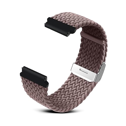 RoYiio Gewebtes Nylon Armband für Anstoßbreite 20mm, Bequem und Atmungsaktiv, mit Schnellverschluss, Nylonband für Damen und Herren - Rauch Lila von RoYiio