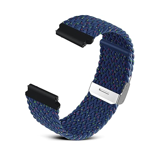 RoYiio Gewebtes Nylon Armband für Anstoßbreite 20mm, Bequem und Atmungsaktiv, mit Schnellverschluss, Nylonband für Damen und Herren - Sternenlichtblau von RoYiio